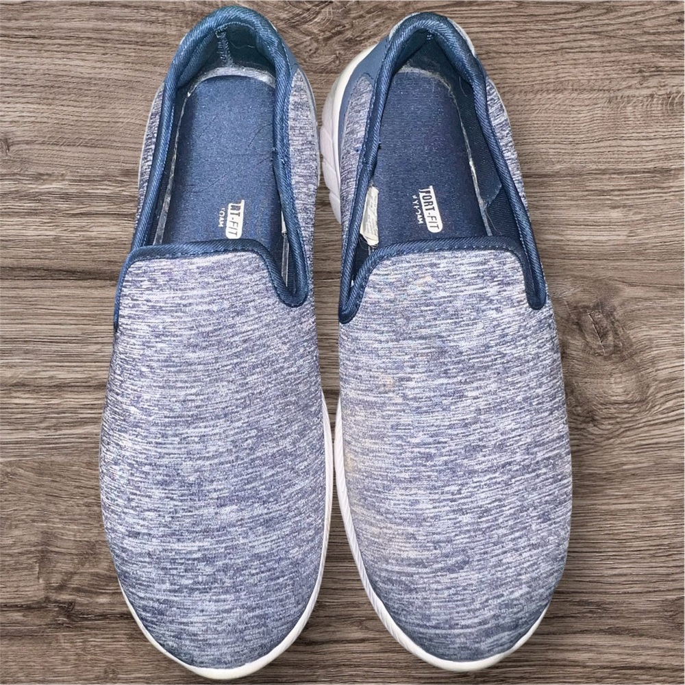 Athletic Works Memory Foam Slip-On Sneakers Navy Blue Women’s Size 9